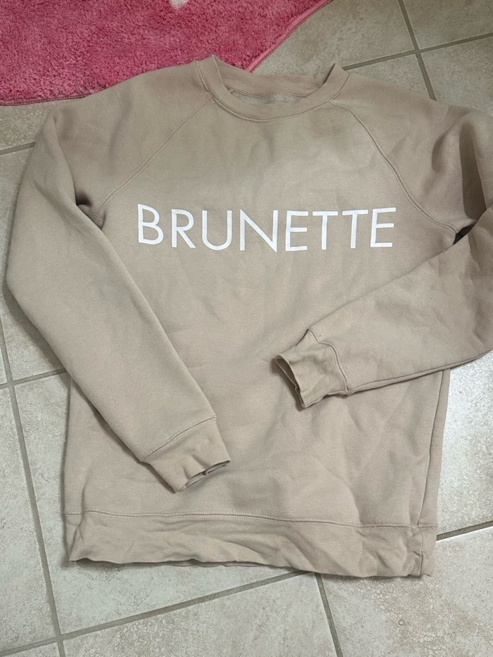 Brunette The Label Cream/Tan Logo Crewneck Sweatshirt